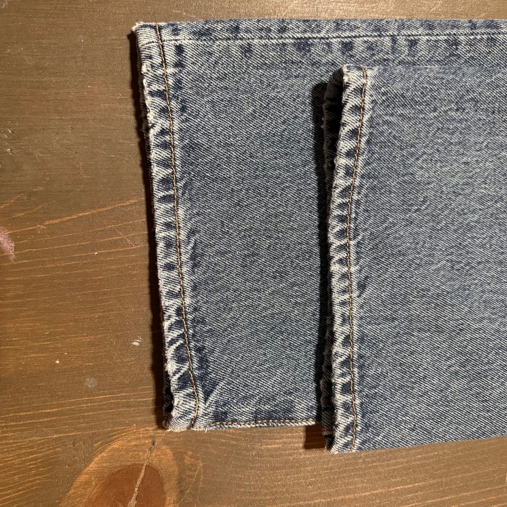 Levis Premium 501 Button Fly 90s Mens Straight Leg Blue Denim Jeans W29 L30 - Picture 9 of 10